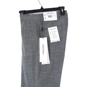 Calvin Klein Men's Slim-Fit Stretch Dress Pants Grey Plaid 38x32 NWT